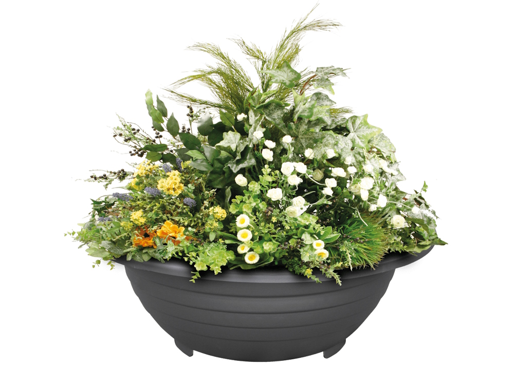 Jardinera esférica de acero de 930 x470 UM1100PM