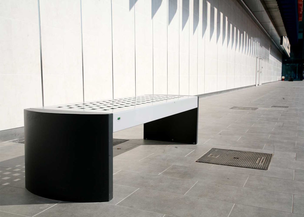 Banco Trau pies y asiento en plancha de acero UM396E - Imagen 3