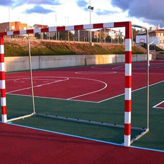 Juego Porterías de Balonmano  Metálicas 35007 con red y anclaje